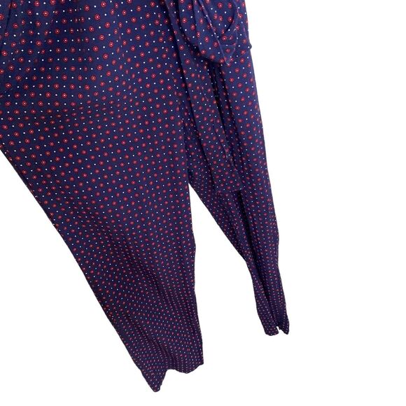 Draper James Self Tie Romper Jumpsuit Medium Navy Blue Red Floral RAW0009 - Picture 4 of 11